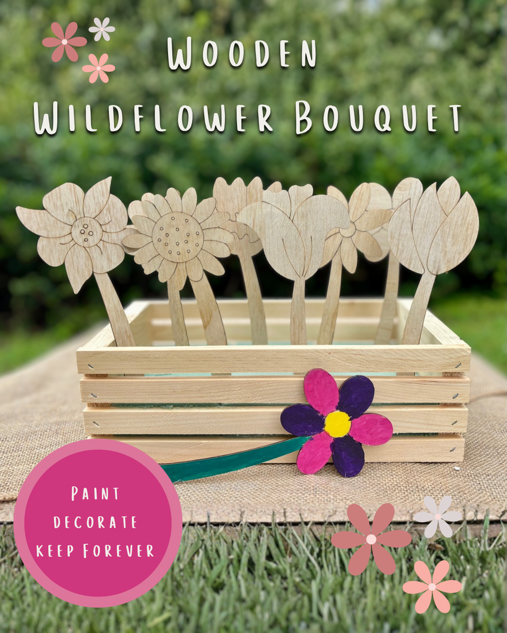 Forever Blooms: Wooden Wildflower Bouquet