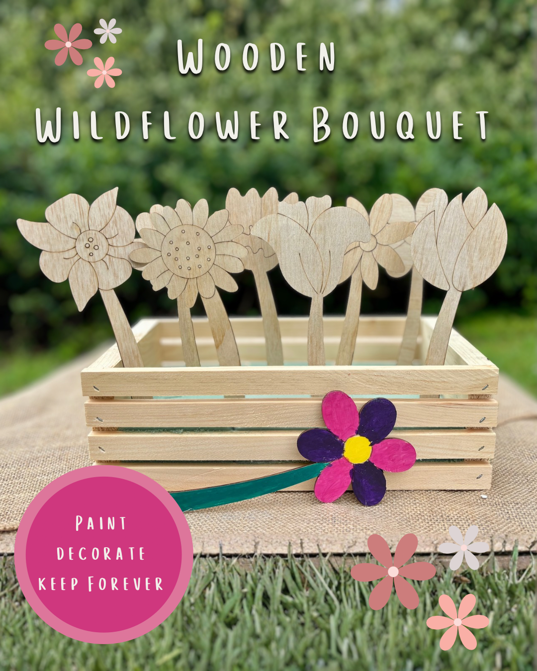 Forever Blooms: Wooden Wildflower Bouquet