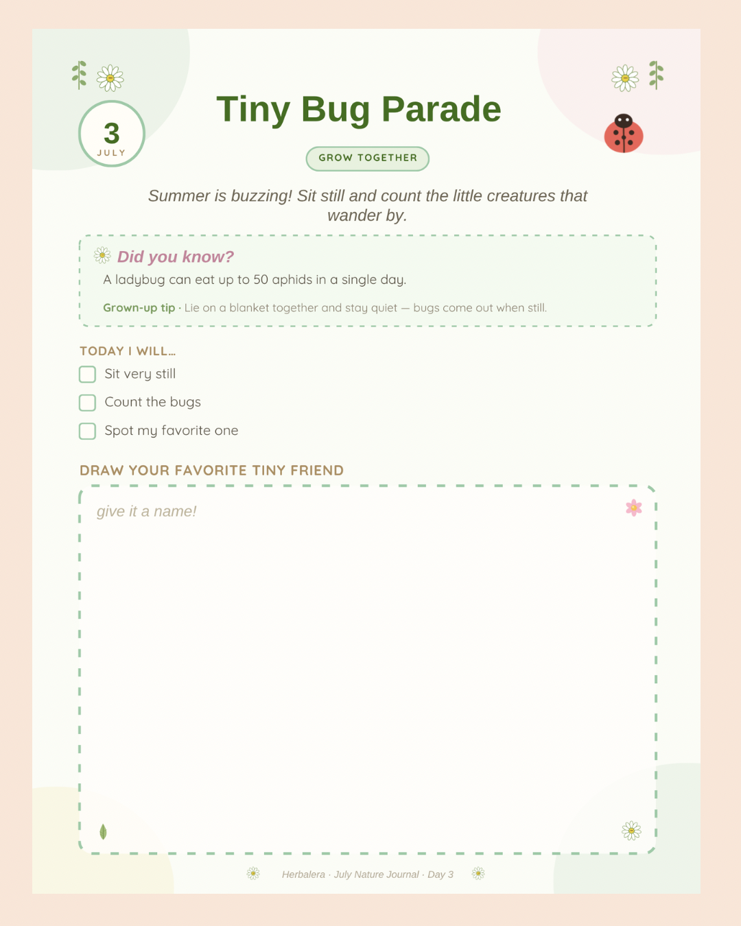 July Nature Journal Digital Download